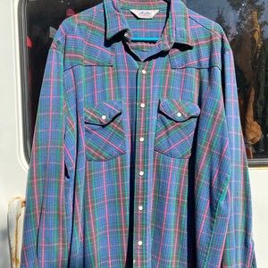 Thick Cotton Pearl Snap button up